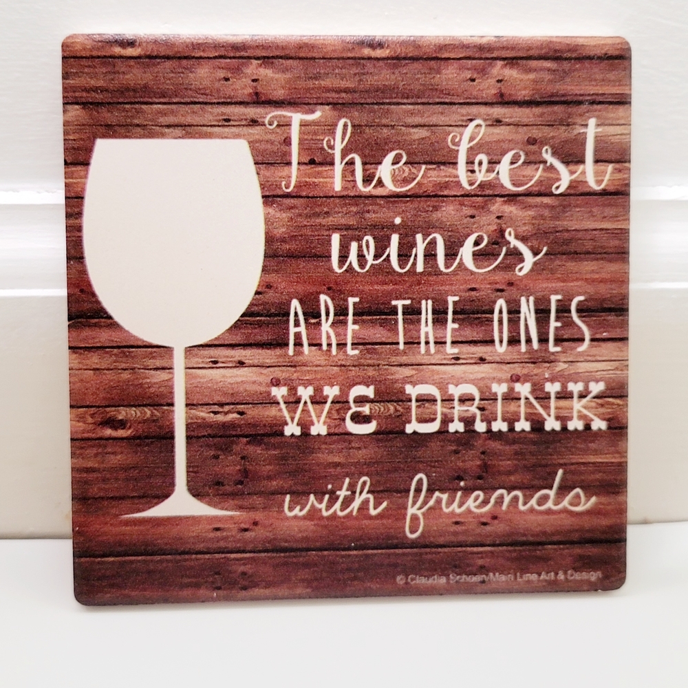 Bed, Bath And Beyond Wine Quote Coaster (Two)